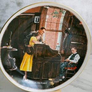 Norman Rockwell's "The Marriage License" Plate by Gorham 10 3/4"